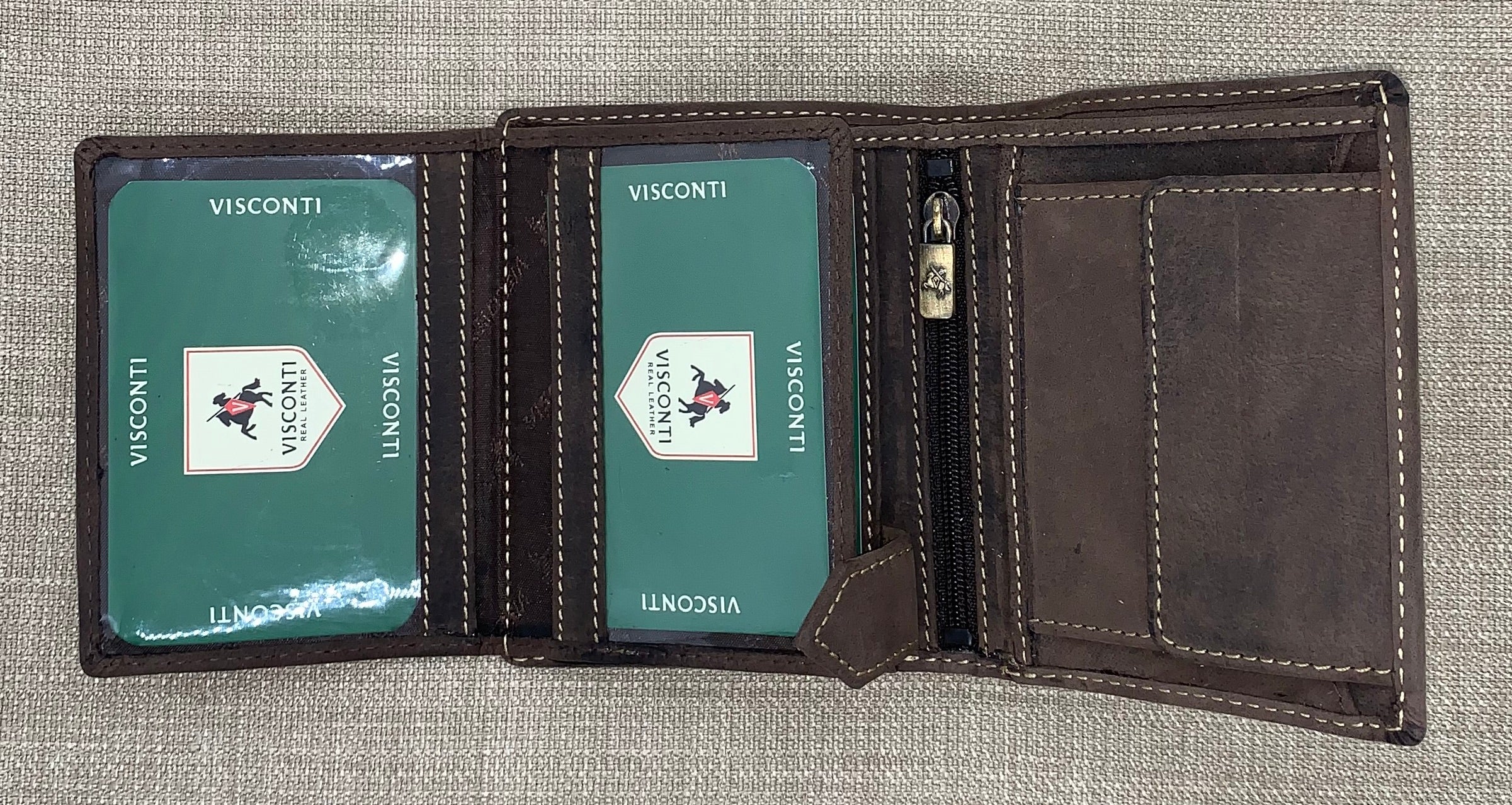 Visconti Spear Gents Oil Brown Fold Out Leather Wallet