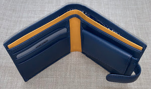 Visconti Vincent Gents Blue/Mustard Studded Leather Wallet