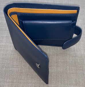 Visconti Vincent Gents Blue/Mustard Studded Leather Wallet