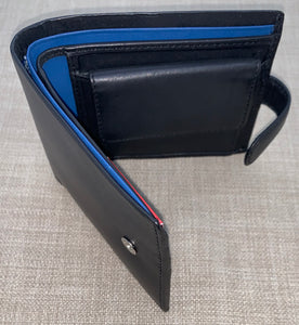 Visconti Vincent Gents Black/Cobalt Studded Leather Wallet