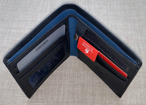 Visconti Pablo Gents Black/Cobalt Fold Out Leather Wallet