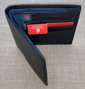 Visconti Pablo Gents Black/Cobalt Fold Out Leather Wallet