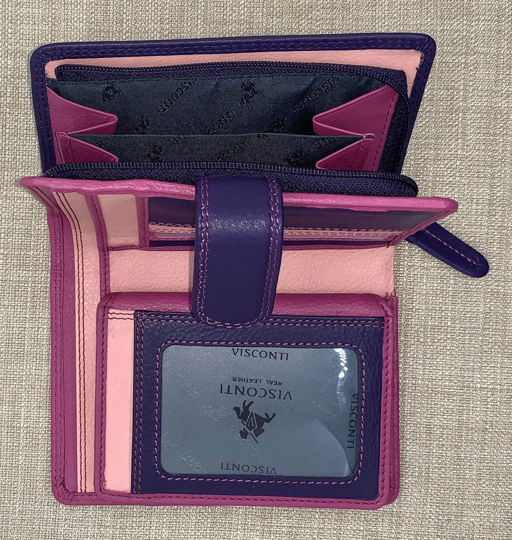 Visconti Fiji Ladies Two Tone Berry Leather Purse