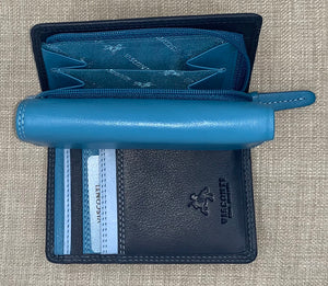 Visconti Biola Ladies Two Tone Blue Leather Purse