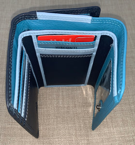 Visconti Biola Ladies Two Tone Blue Leather Purse