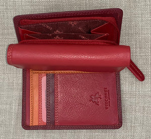 Visconti Biola Ladies Two Tone Red Leather Purse