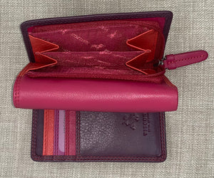 Visconti Biola Ladies Two Tone Plum Leather Purse