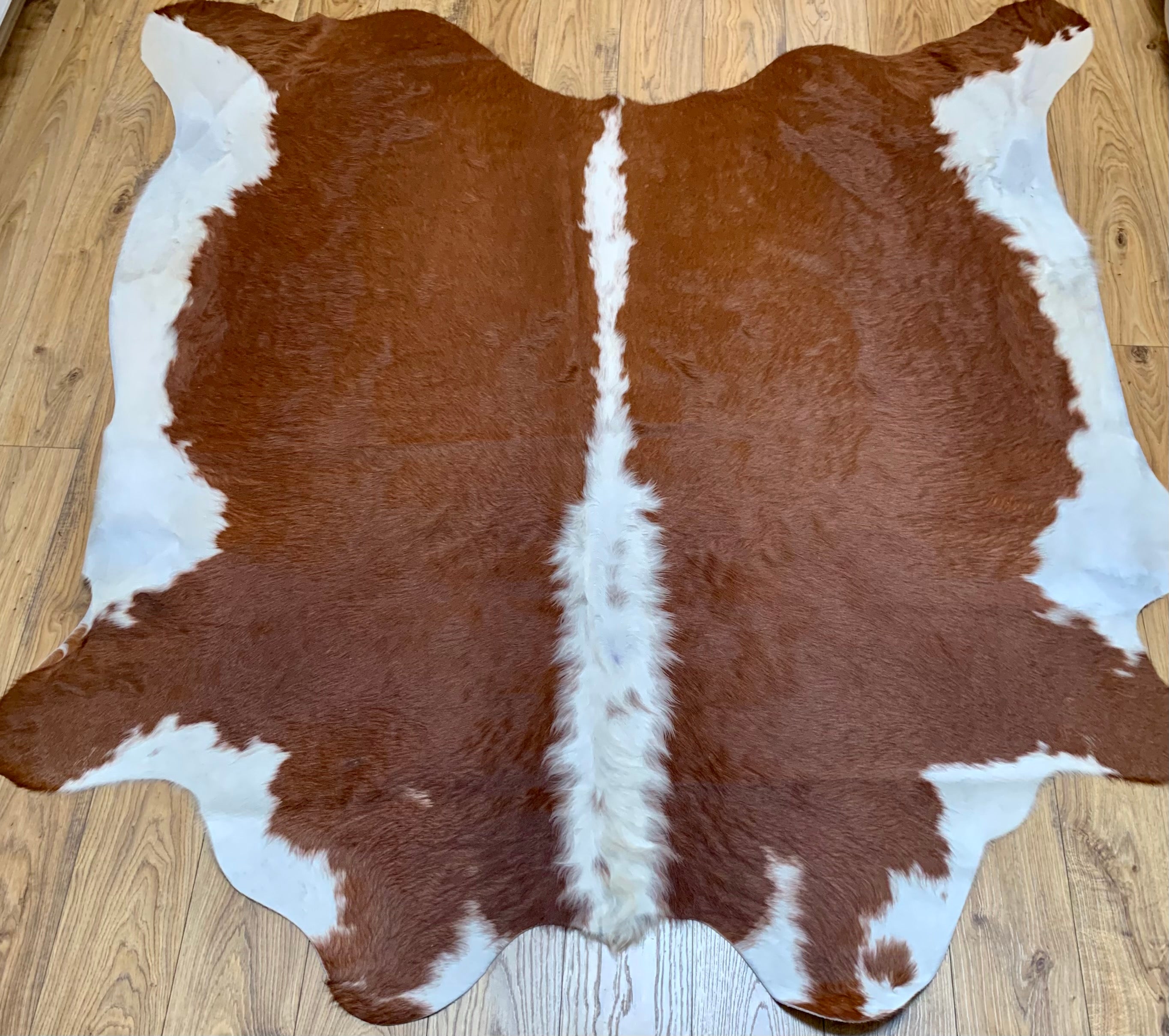 Hanlin Natural Brown and White Cowhide Rug