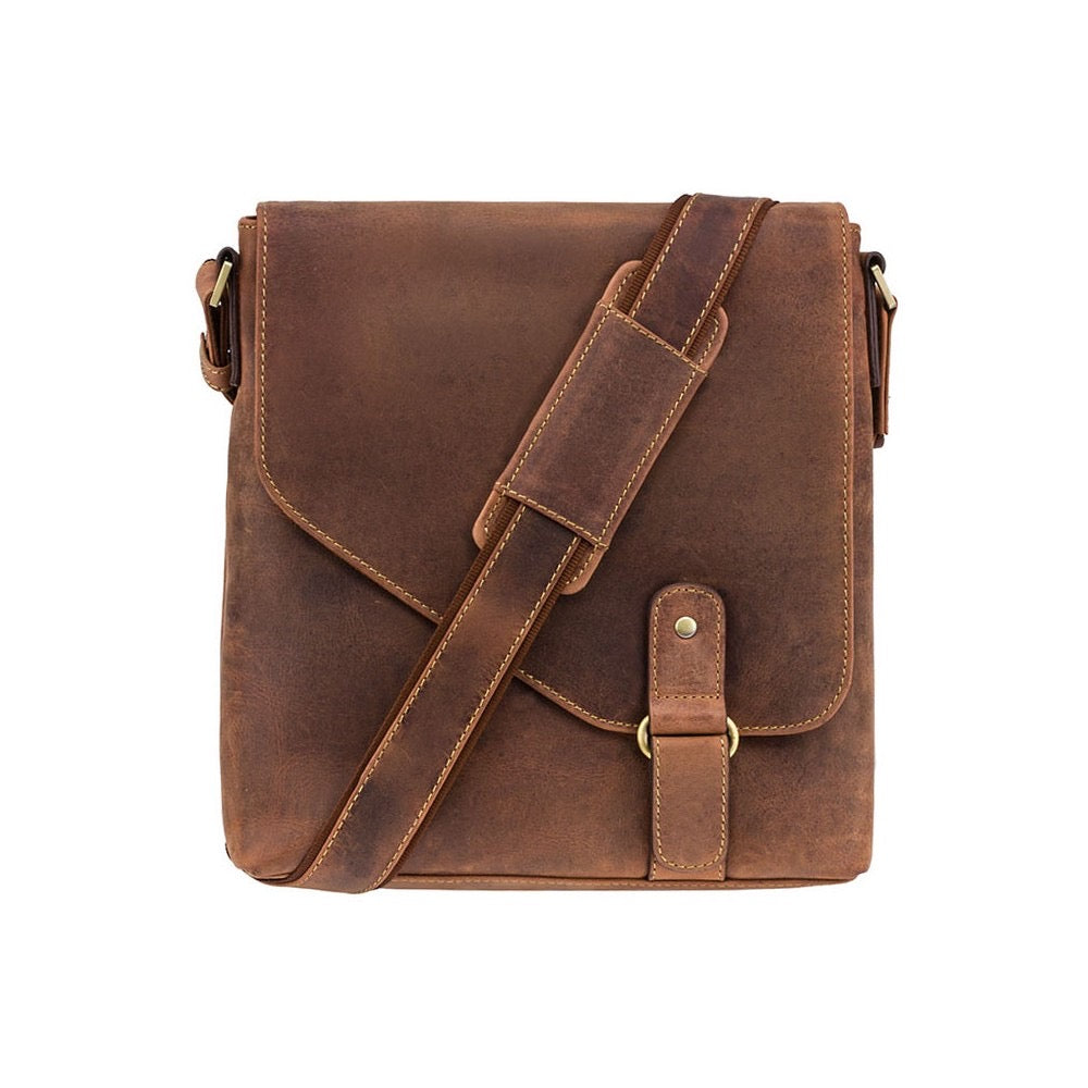 Visconti Aspin Portrait Oil Tan Leather Messenger Bag