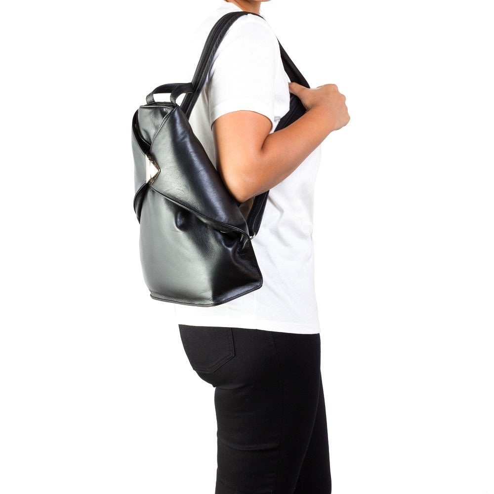 Visconti Brooke Ladies Black Leather Backpack