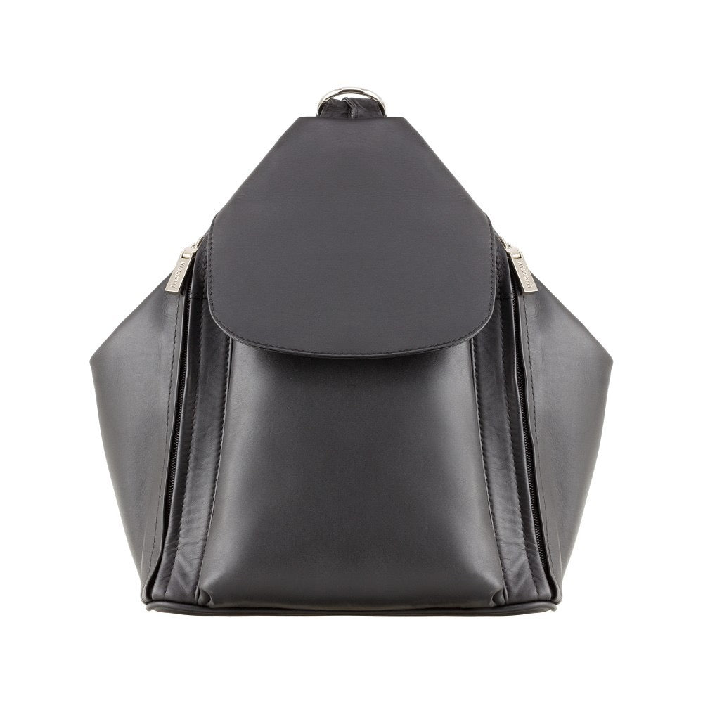 Visconti Danii Ladies Black Leather Backpack | Shoulder Bag