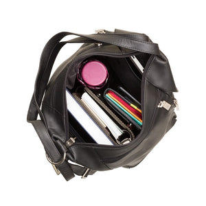 Visconti Danii Ladies Black Leather Backpack | Shoulder Bag