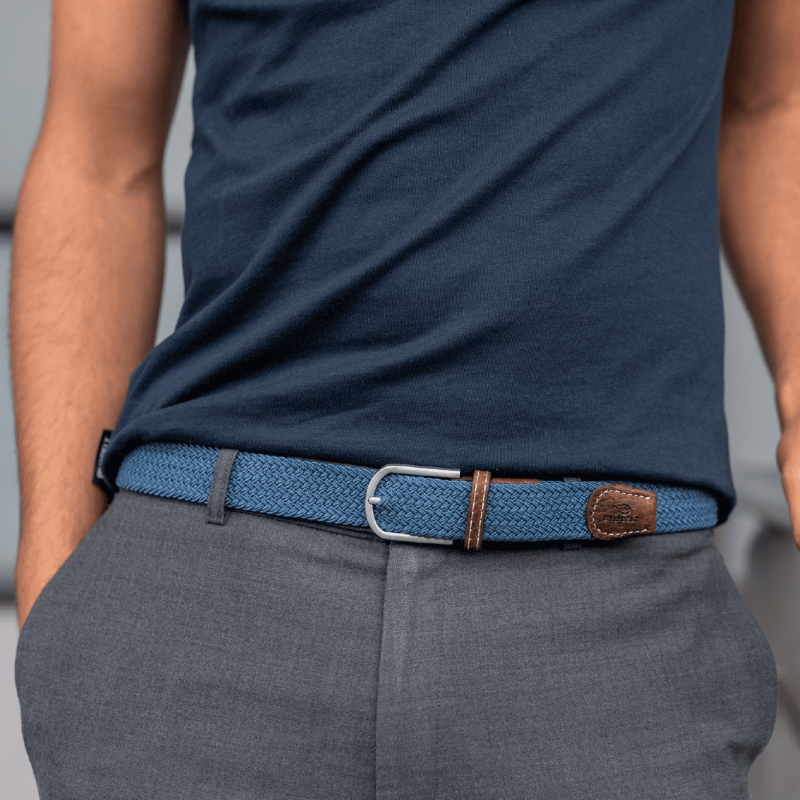 Premium Air Force Blue Woven Elastic Stretch BillyBelt Belt