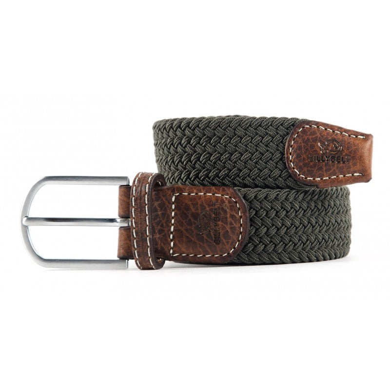 Premium Khaki Green Woven Elastic Stretch BillyBelt Belt