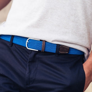 Premium Azure Blue Woven Elastic Stretch BillyBelt Belt
