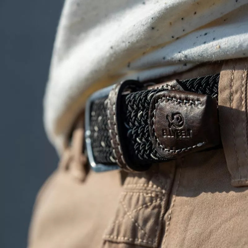 The Kiruna black and white premium Billybelt stretch belt