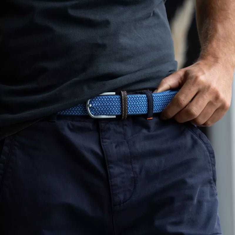 Billybelt The Mykonos blue and white premium stretch belt