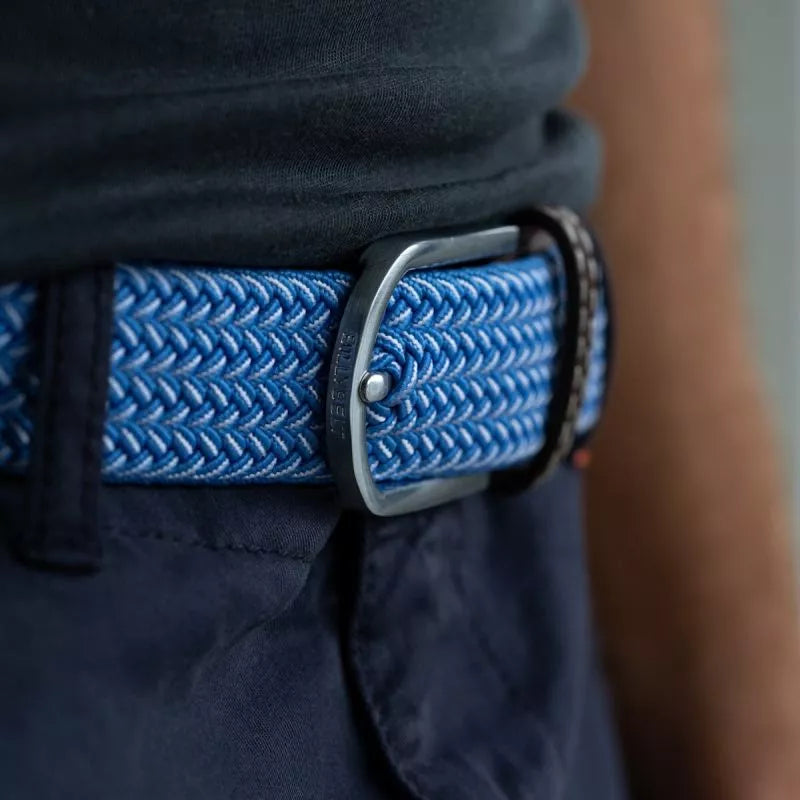 Billybelt The Mykonos blue and white premium stretch belt