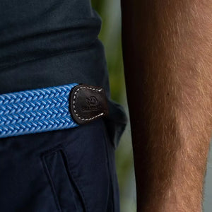 Billybelt The Mykonos blue and white premium stretch belt