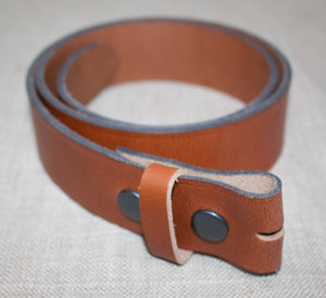 Birchwood Leather Stud Operated Tan 100% Heavy Duty Hide Leather Belt (Without Buckle)