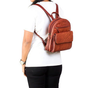 Visconti Gina Ladies Brown Leather Backpack