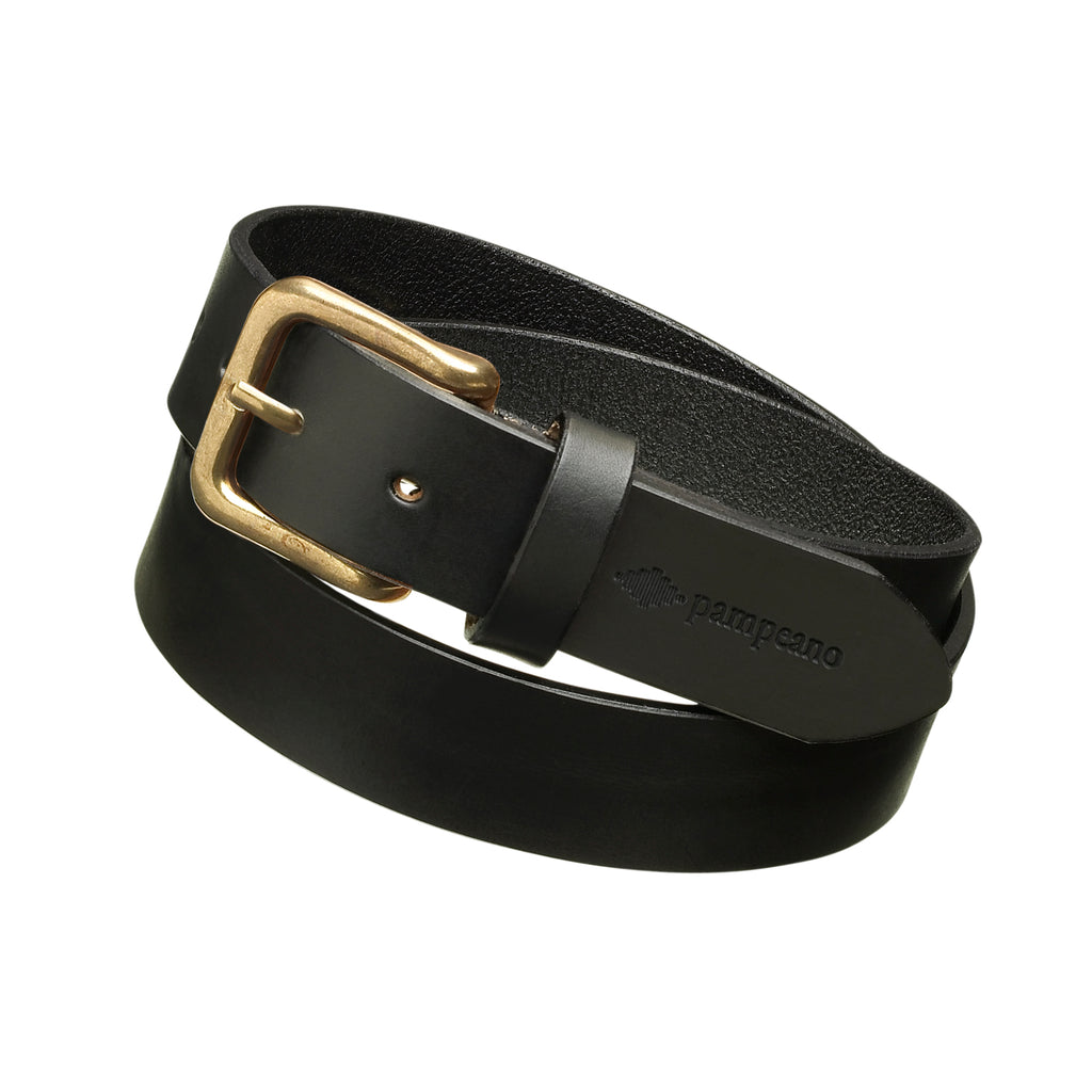 Pampeano Nieto Black Vegetable Tanned Leather Belt