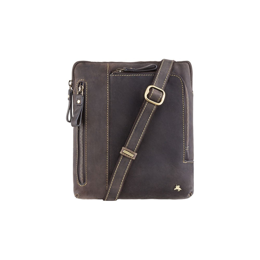 Visconti Roy A5 Oil Brown Leather Messenger Bag