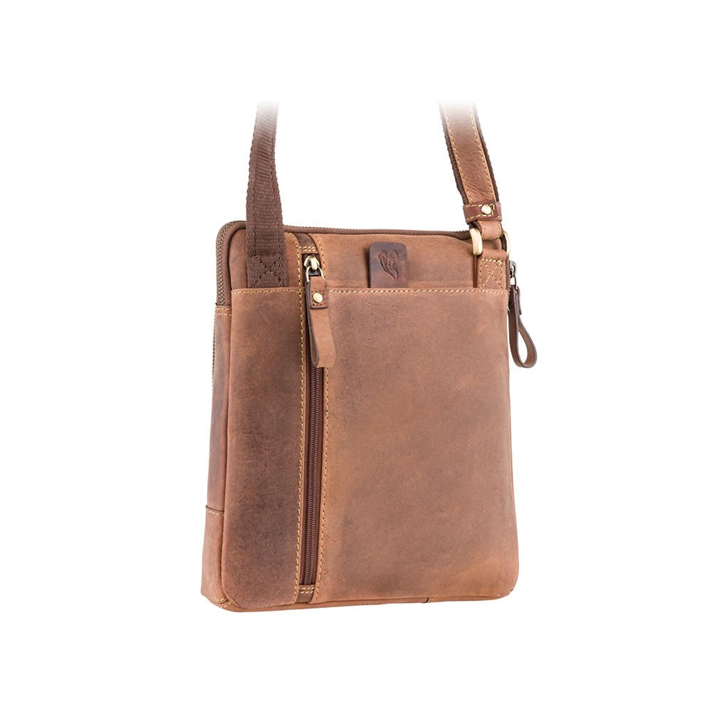 Visconti Roy A5 Oil Tan Leather Messenger Bag