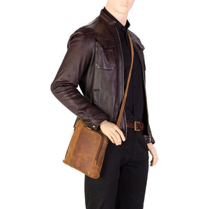 Visconti Roy A5 Oil Tan Leather Messenger Bag