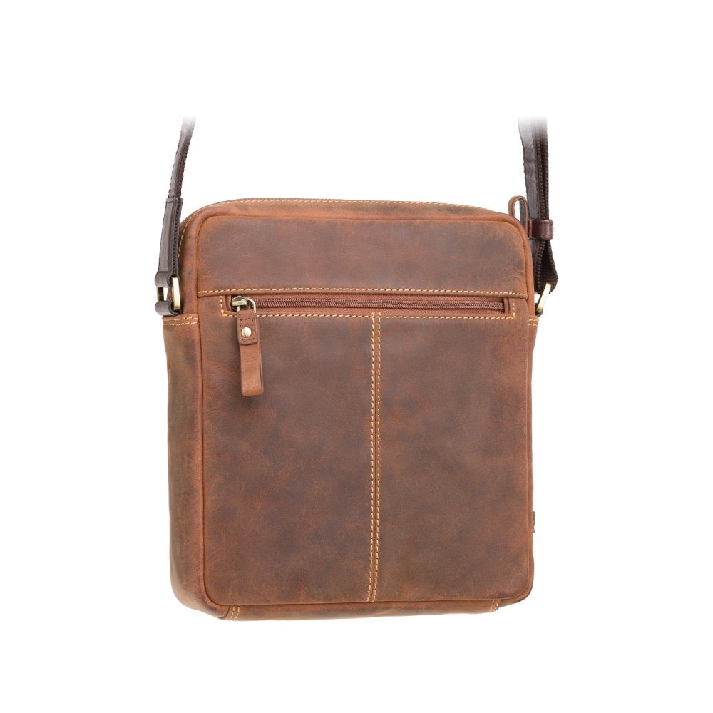 Visconti Vesper A5 Havana Tan Leather Messenger Bag