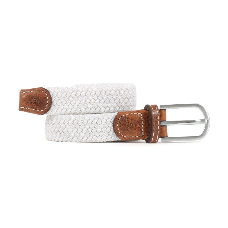 BillyBelt Ladies Woven Stretch Belt Coco White